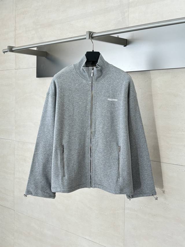 Miiumiu* Miiumiu 25 New Small Logo Embroidered Zipper Jacket Originally purchase