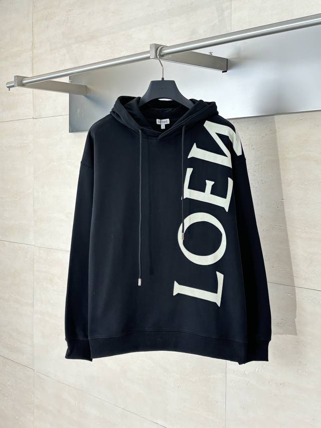 Loew* Loewe Printed Hooded Sweatshirt Custom-dyed high-count cotton light dark g