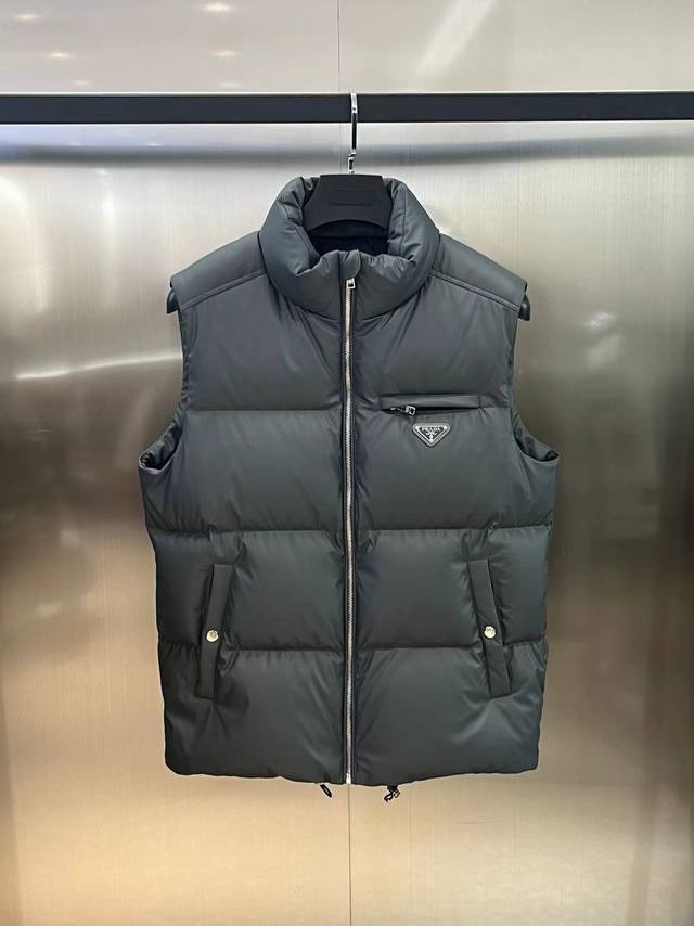 Leather Vest. Prada White Goose Down Vest. A heavyweight, top-quality product.