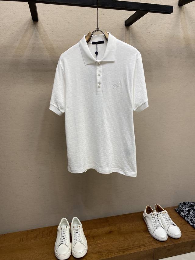 LV Louis Vuitton 2025Fw Early Autumn Collection Damier Checkered Polo Shirt. Thi