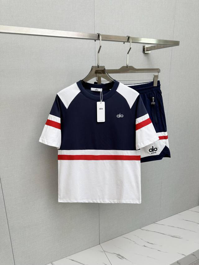 Top and Shorts 230 Detachable Alo 2025 Spring/Summer New Men's Short-Sleeve Set