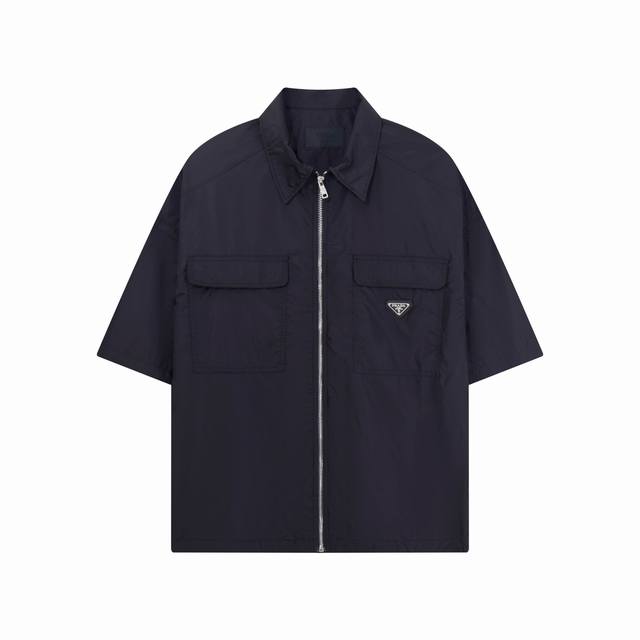 High-quality new set prad24Ss nylon workwear pocket triangle leather label zipp