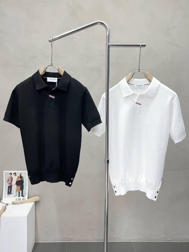 Thom Browne Exclusive New Original Men's Casual Knitted Short-Sleeve T-Shirt, Hi