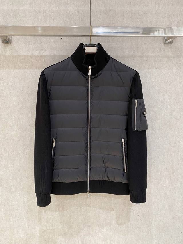 Prada 2025 Autumn/Winter New Arrival - Knitted Patchwork Thin Cotton Jacket, av