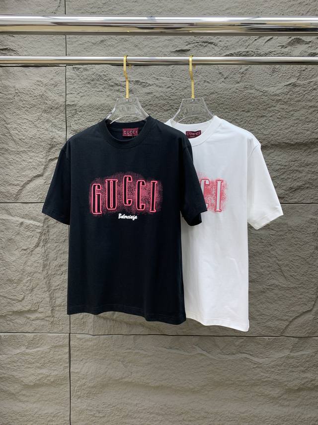 Ss Gucci's latest pure cotton fabric! Classic logo pattern, stylish and simple t