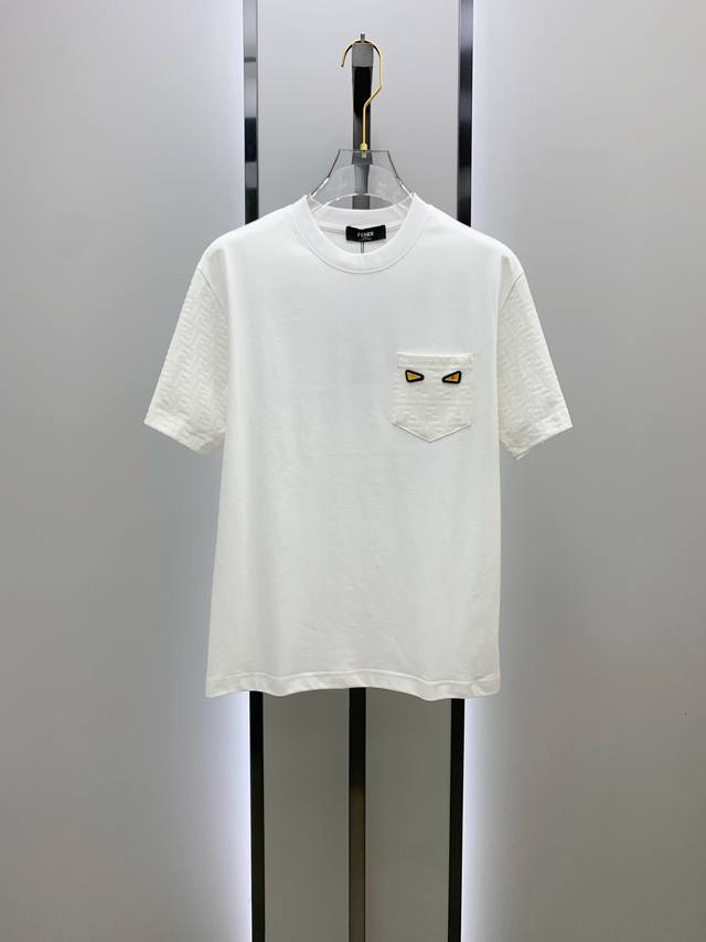 Ss Fendi's latest pure cotton fabric! Classic logo pattern, stylish and simple t