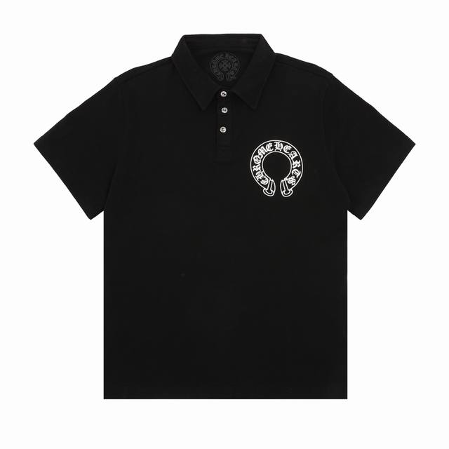 Chromehearts Horseshoe Print Short-Sleeve Polo Shirt Size: Xs-L