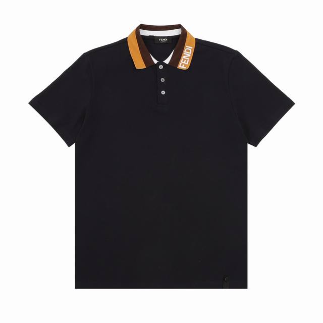 Fendi Short-Sleeve Polo Shirt with Webbing and Lettering at the Neckline ( ) Siz