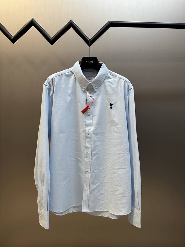 Ami Paris Heart Embroidery Shirt Made of custom-made, supple Oxford cotton, a vi