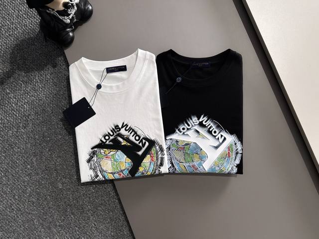 Lv Louis Vuitton 2025 Spring/Summer New Arrival Mercerized Cotton Short-Sleeve T