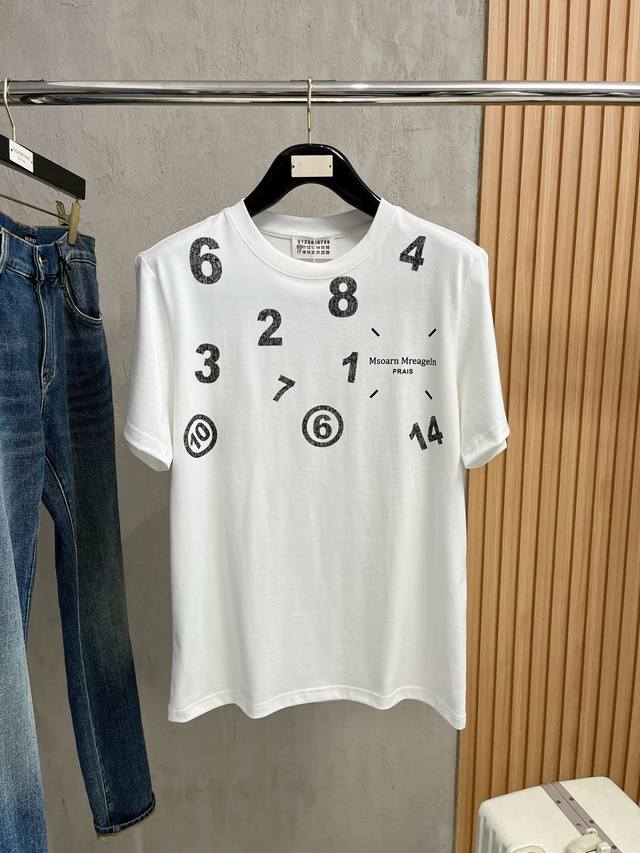 Margiela 2025 Spring/Summer New Arrival Letter Logo Crew Neck Short Sleeve T-Sh