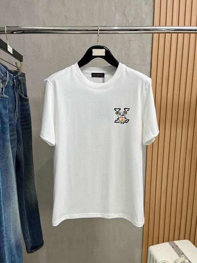 Lv 2025 Spring/Summer New Arrival Crew Neck Short-Sleeve T-Shirt with Letter Log