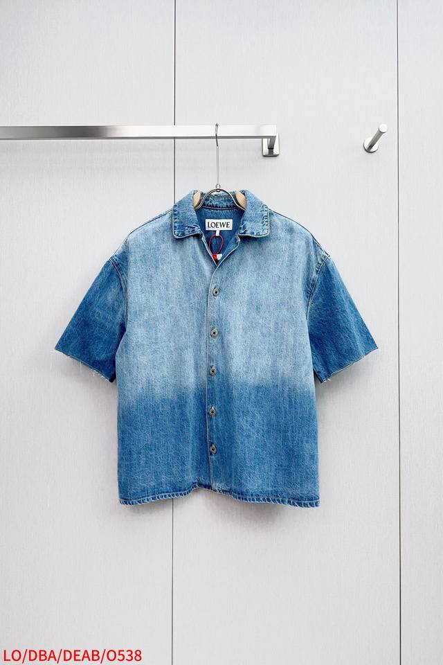 O538 Lo Loewe Exclusive New Original Men's Casual Denim Short-Sleeve Cardigan, H