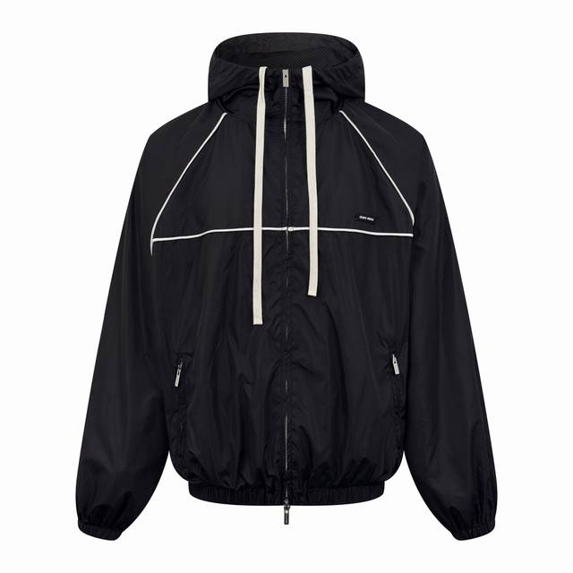 Miumiu Zipper Hooded Jacket. Made with custom-designed cold-pressed, intelligent