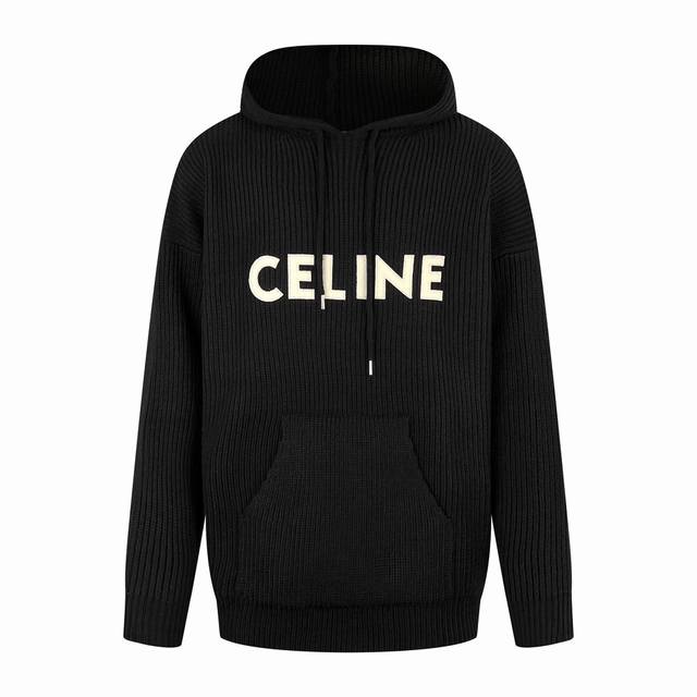 Celine Hooded Pullover Knit Sweater. Made of custom-designed, luxurious, soft, a