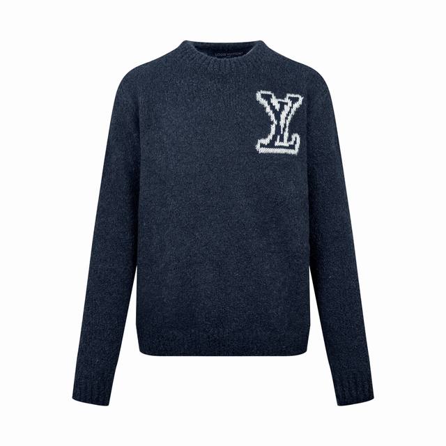 Louis Vuitton Color-Block Logo Knit Sweater. Custom-made modern wool blend fabri