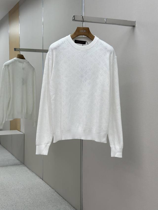 Louis Vuitton 25Ss Hollow-out Jacquard Crew Neck Long-Sleeve Sweater. Developed