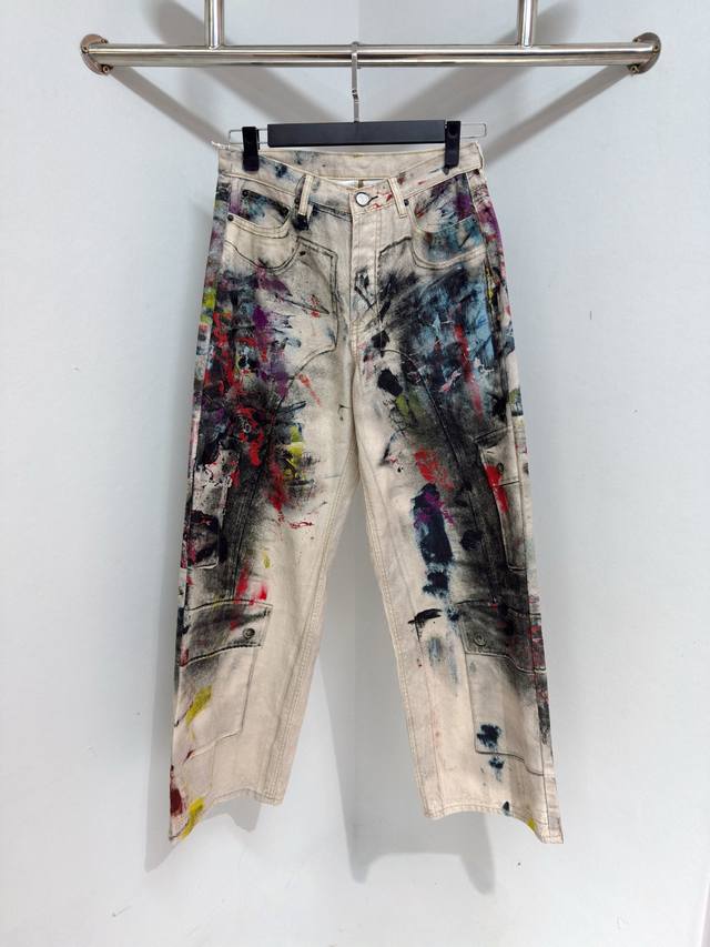 Acne Studios Loose Fit Jeans 25Ss 1981 Series 3D Printed Hand-Painted Oil Painti