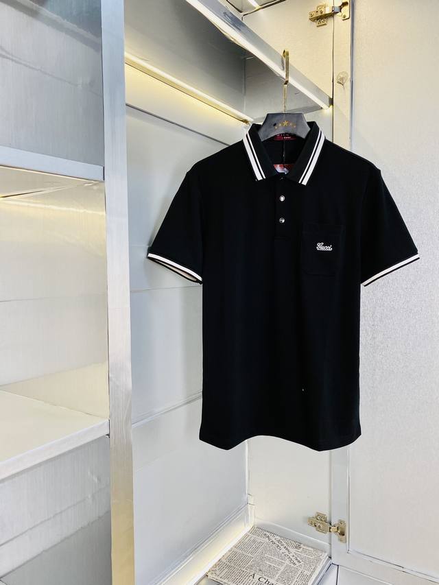 Suitable for 200 lbs. Gucci original quality 2025 latest short-sleeved polo shi