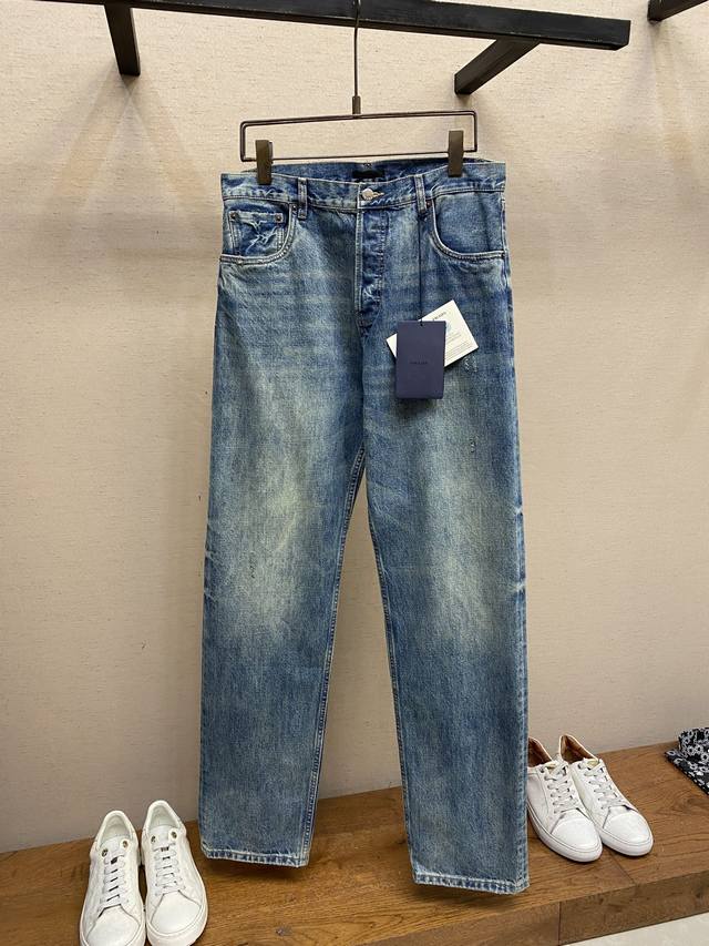 prada, new regular-fit light blue jeans, latest design, stretchy and comfortable