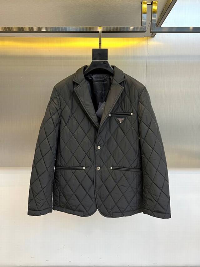 Prada, 25S New Arrival: Dark Green Diamond Quilted Cotton Jacket - The Winter A