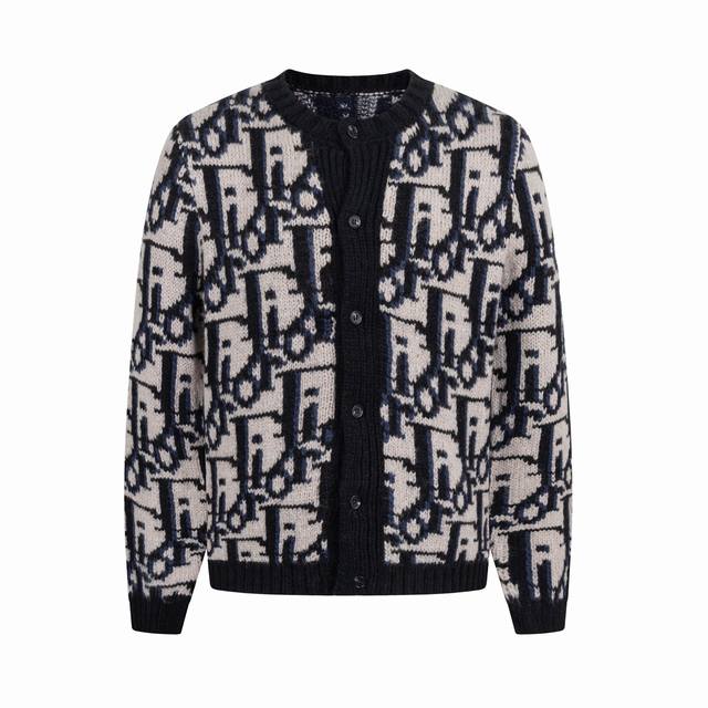 Exclusive Supply Cd All-over Dior Oblique V-neck Wool Cardigan. Developed from t