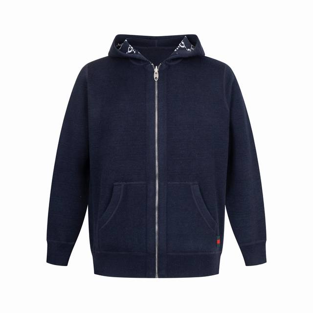 Exclusive Supply Guc Monogram Reversible Cashmere Knit Cardigan, Navy Blue. Deve