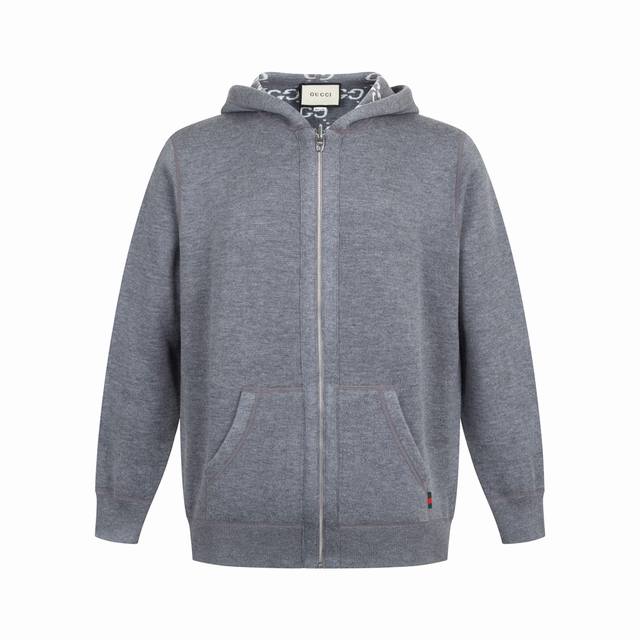 Exclusive Supply Guc Monogram Reversible Cashmere Knit Cardigan, Grey. Developed