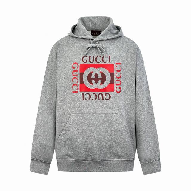 Exclusive Supply Guc Square Print Hooded Sweatshirt. Original version purchased