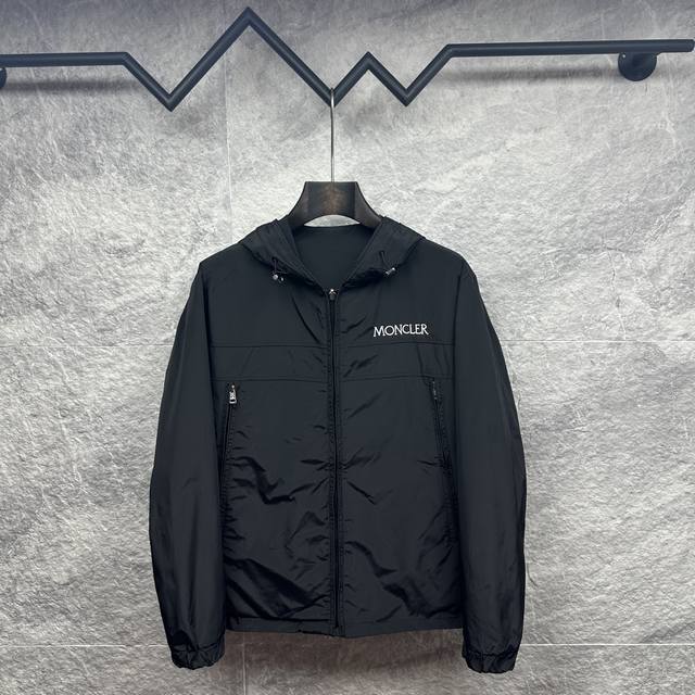 Moncler 2025 New Embroidered Ribbon Reversible Couple Jacket High Version Top Q