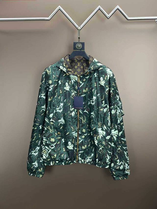 Lv Louis Vuitton 25Ss New Nigo Collaboration Reversible Hooded Zip-Up Jacket Siz