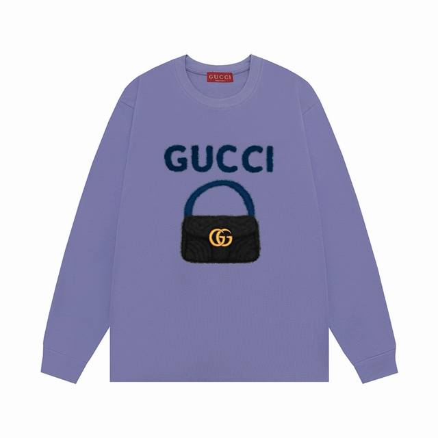 Gucci 2025 New Light Luxury Handbag with Logo Letter, Unisex Long-Sleeve T-Shirt