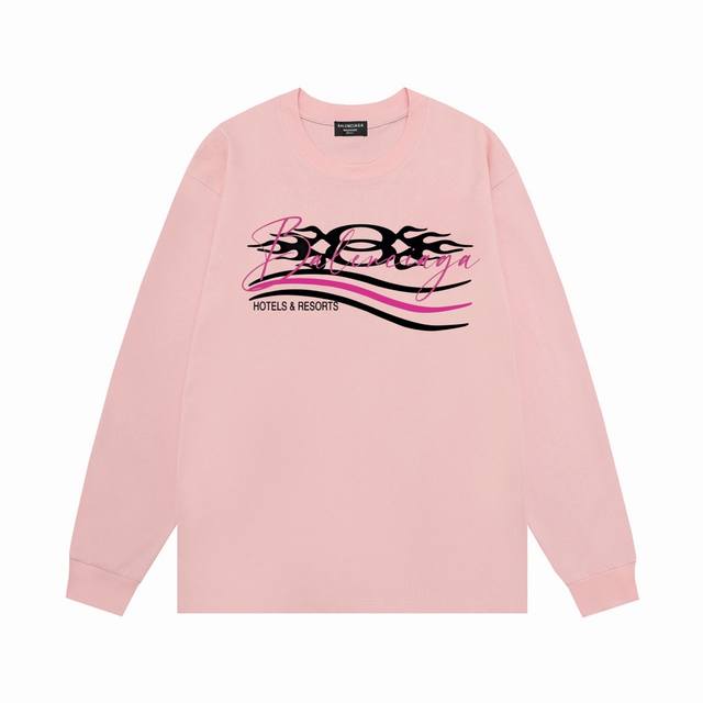 Balenciaga 2025 New Light Luxury Wave Logo Long-Sleeve T-Shirt for Men and Wome