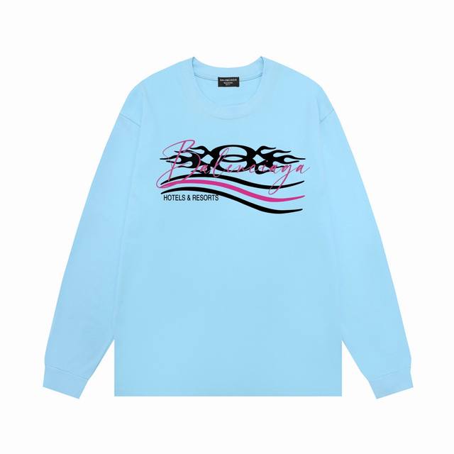 Balenciaga 2025 New Light Luxury Wave Logo Long-Sleeve T-Shirt for Men and Wome
