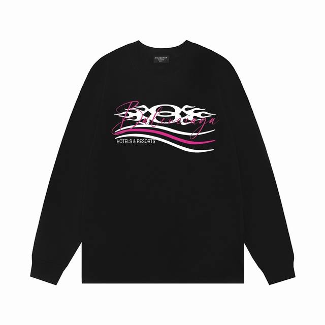 Balenciaga 2025 New Light Luxury Wave Logo Long-Sleeve T-Shirt for Men and Wome