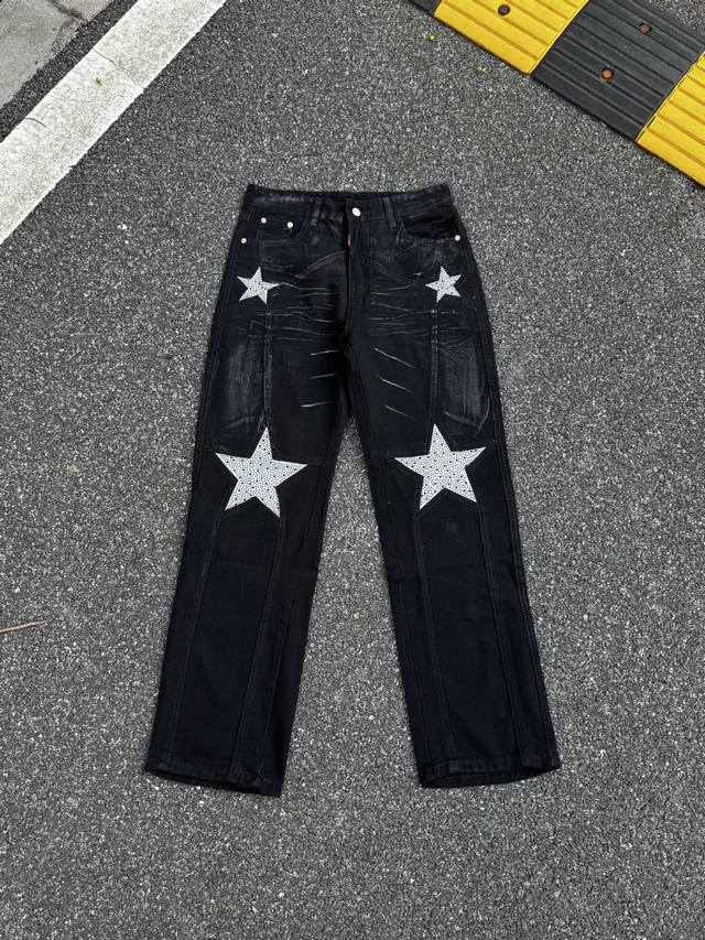 X001 Nicholas Tse's Hong Kong Concert Style Flared Jeans, American High Street S