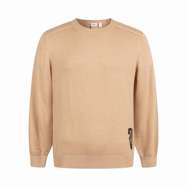 Exclusive Supply: Burberry Shield Intarsia Crew Neck Sweater, Khaki. Original ve