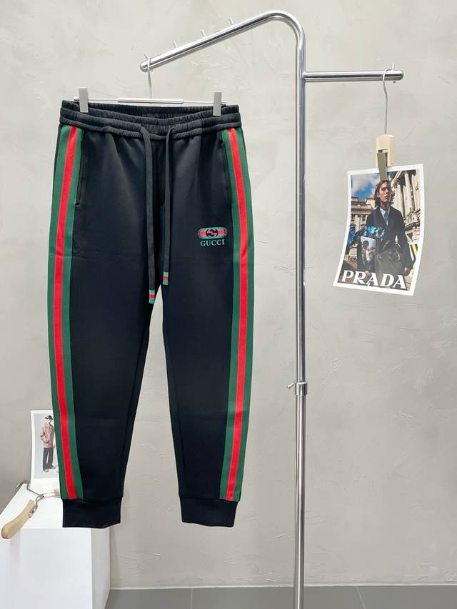 Gucci Exclusive New Casual Trousers, High-End Version! Made with custom-made bou