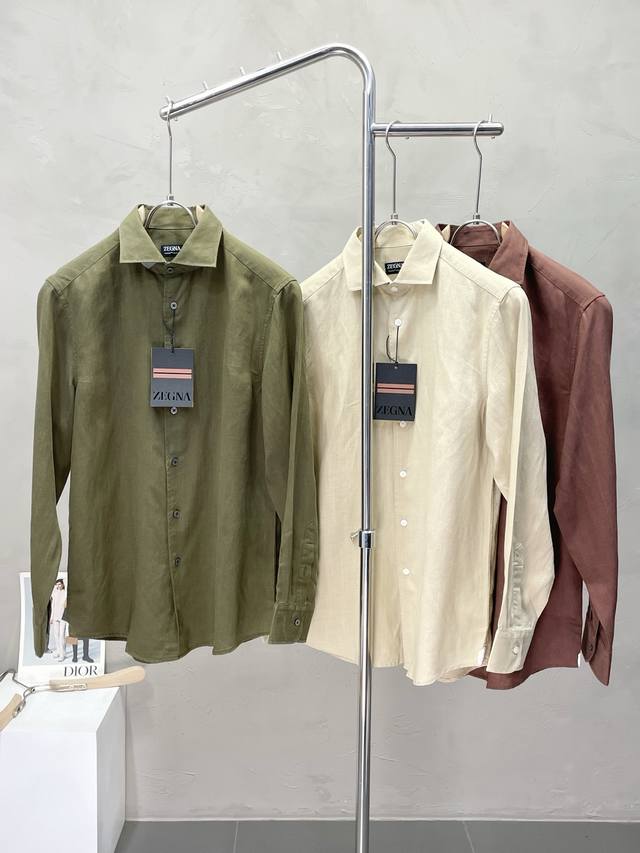 Zegna Exclusive New Original Men's Casual Shirt, High-End Custom Version, Fashio