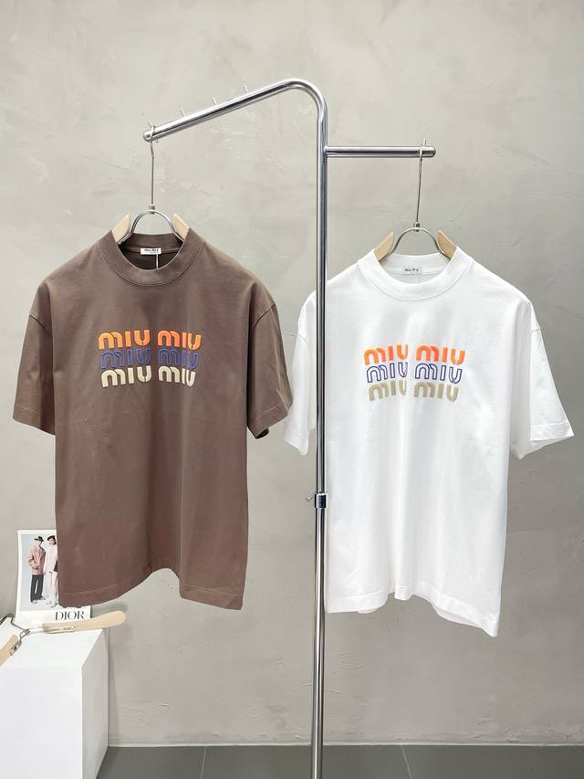 Miumiu Exclusive Supply New Original Men's Casual Spring/Summer Short-Sleeve T-S