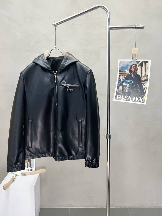 Leather Jacket - Prada Exclusive: Latest Autumn/Winter Leather Jacket, Reversib
