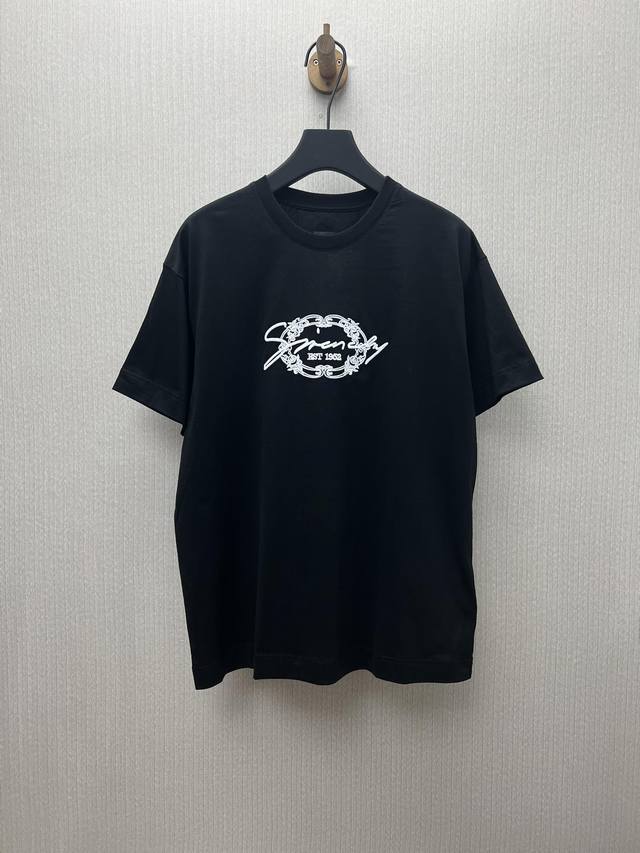 Givenchy 25Ss New Brand Logo Badge Crew Neck Straight Short Sleeve T-Shirt Men'
