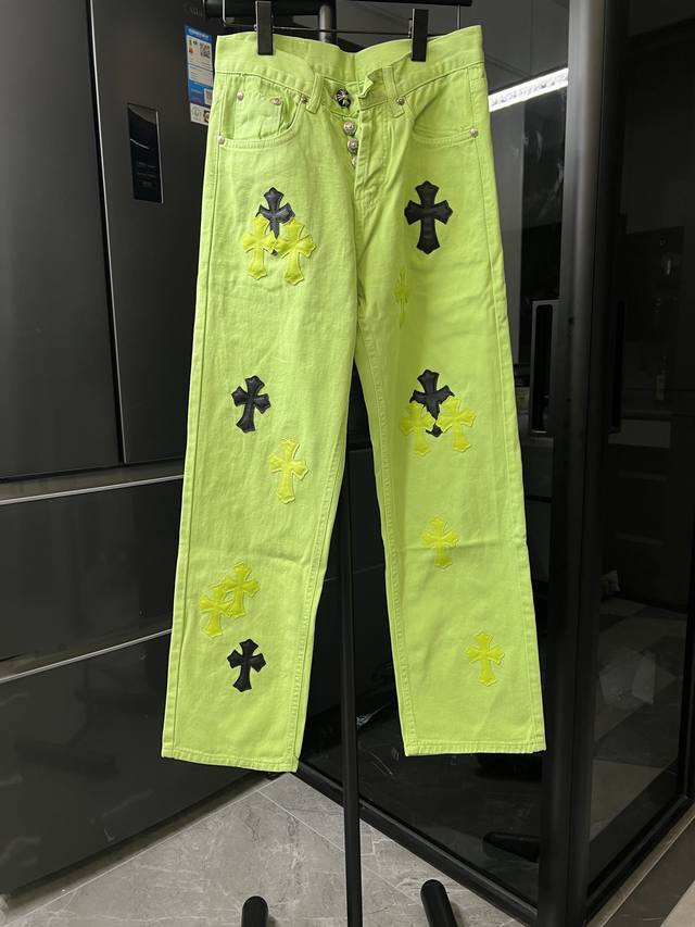 Next Day Chrome Hearts 25Fw Ch Yang Mi's Lime Green Jeans Size: 28 30 32 34 cor