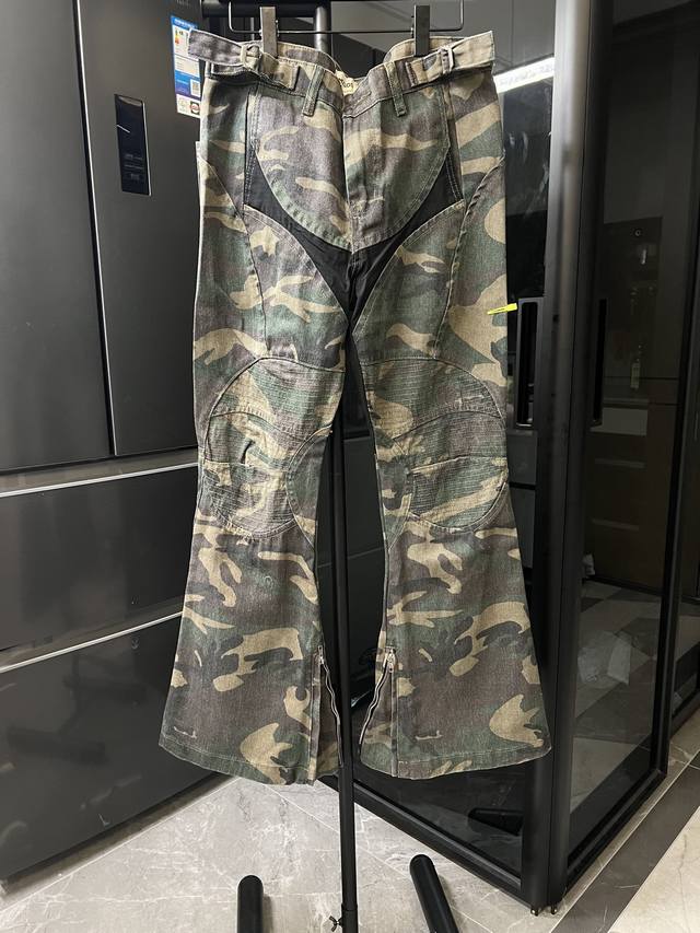 Next Day Moclose 25Fw American Camouflage Patchwork Cargo Pants Motorcycle Wide-