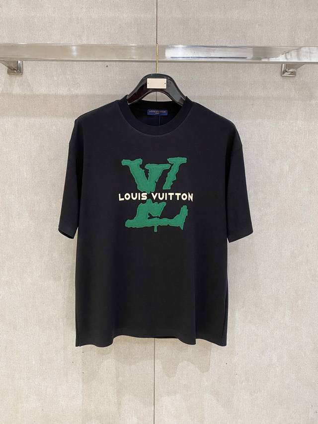 Lv High-End Fabric 250g Pure Cotton 2025 Spring/Summer New Arrival Short-Sleeve