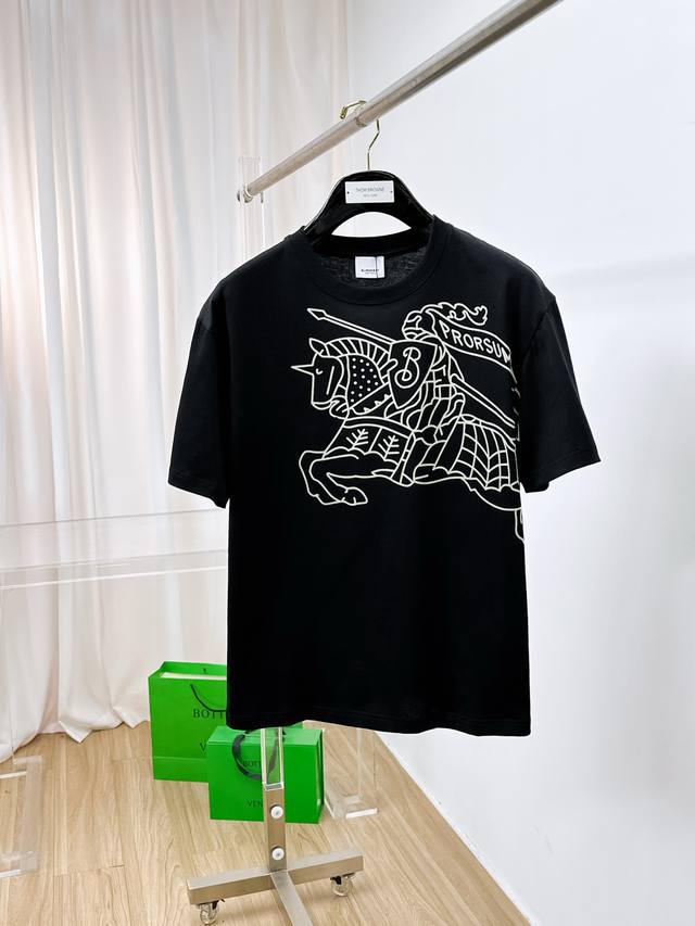 Ss Burberry pure cotton latest fabric, highest version, classic logo pattern, fa