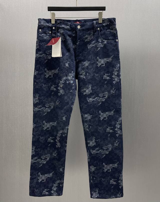 Gg Jacquard Denim Pants Size: S-XL The 2025 Early Autumn collection blends denim