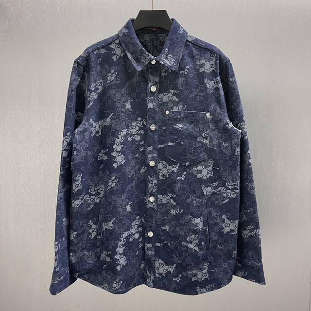Gg Jacquard Denim Shirt Size: S-XL The 2025 Early Autumn collection blends denim