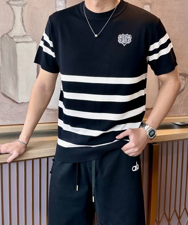 Dior 2025 Summer New Arrival Men's Knit Crew Neck Short-Sleeve Shirt! Exclusivel