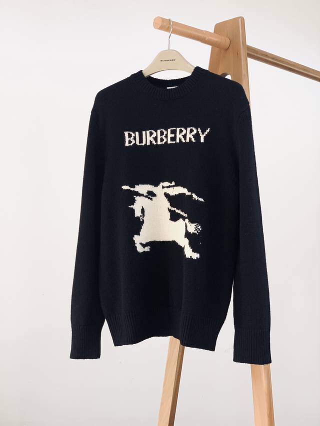 Burberry Equestrian Logo Cashmere Blend Knit Sweater ( ) Made with carefully sel